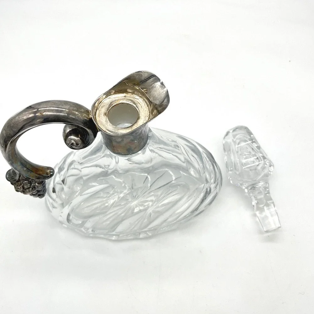 Antique Spritzer & Fuhrmann Sterling Silver‎ & Crystal Decanter Germany